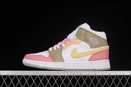 All categories Air Jordan Jordan series basketball shoes Air Jordan 1 Mid Air Jordan 1 Mid AJ1 candy powder Zhongbang basketball shoes DJ0338-100